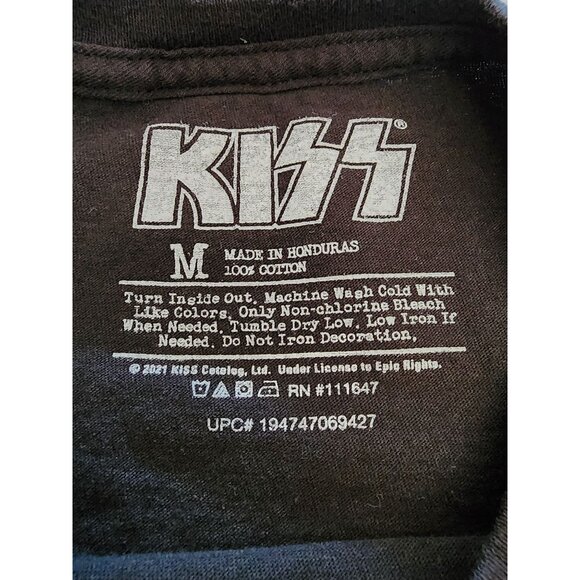 Kiss World Tour 77 Mens Black T-Shirt Size Medium 100% Cotton Vintage Style - Picture 3 of 4